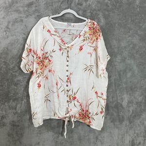 Helga May Tunic Top  Women’s 2XL Linen Minimalist Beach Coastal Boxy